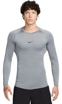 Компресійний одяг Nike Pro Dri-FIT Tight Long-Sleeve Fitness Top - димчатий/чорний ST94116 фото
