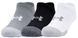 Шкарпетки Under Armour Youth HeatGear No Show Socks 3P - сталеві/білі ST81998 фото 1