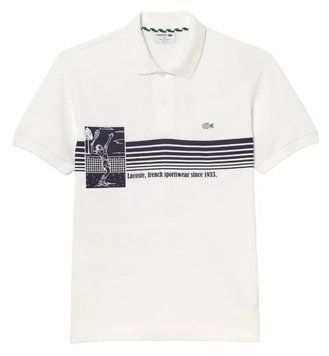 Чоловіча футболка поло Lacoste French Made Original L.12.12 Print - біла ST97160 фото