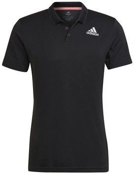 Мужская футболка-поло Adidas Tennis Freelift M - чёрная/розовая/белая ST80751 фото