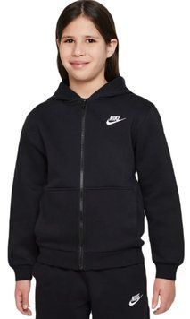 Толстовка Nike Kids Club Fleece Full-Zip для дівчинки - чорно-біла ST92364 фото