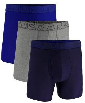 Чоловічі боксерські шорти Under Armour Performance Tech Mesh 6in Boxerjock 3P - чорні/сірі/сині ST96965 фото