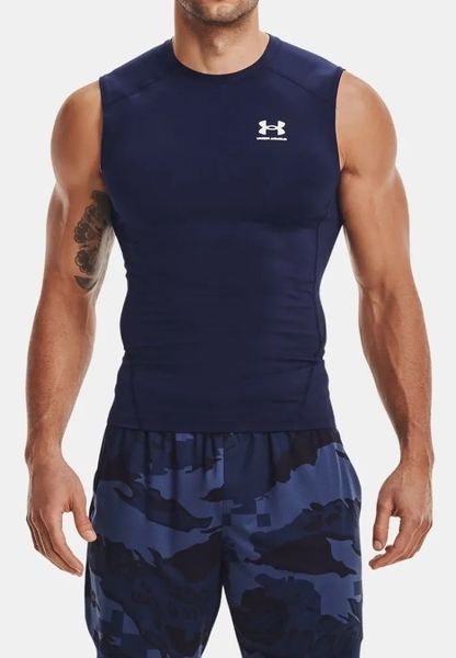 Under Armour Чоловічий компресійний одяг HeatGear Armor без рукавів - темно-синій/білий ST86555 фото
