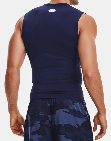 Under Armour Чоловічий компресійний одяг HeatGear Armor без рукавів - темно-синій/білий ST86555 фото