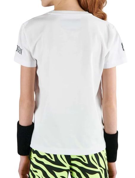 Hydrogen Tennis Court Бавовняна футболка для хлопчика - білий/жовтий флуоресцентний ST89137 фото