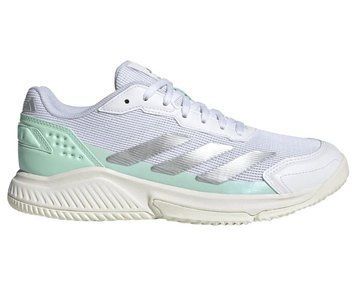 Женские туфли для весла Adidas Courtquick Padel W - белый/серебристый металлик/прозрачный мятный ST112173 фото
