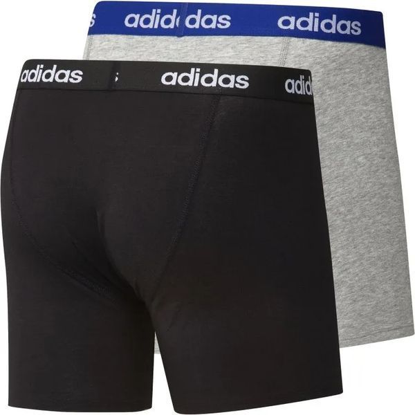 Чоловічі боксерські шорти Adidas Linear Brief 2P - чорний/середньо-сірий верес ST76251 фото