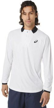Чоловіча футболка (з довгим рукавом) Asics Men Court 1/2 Zip Long Sleeve Top - brilliant white ST92576 фото