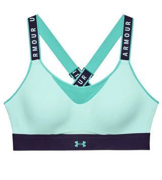 Жіночий спортивний бюстгальтер Under Armour Infinity High Blocked - перемикач морський туман/фіолетовий ST82398 фото