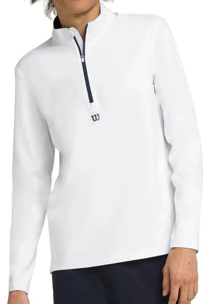 Мужская футболка (с длинным рукавом) Wilson Elevate Performance 1/2 Zip - ярко-белая ST95079 фото