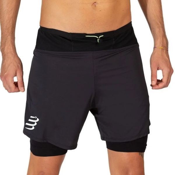Чоловічі шорти Compressport Trial 2-in-1 Short - чорні ST86393 фото