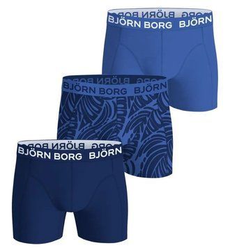 Чоловічі боксери Bj&ouml;rn Borg Cotton Stretch 3P - сині/принт/білі ST110784 фото