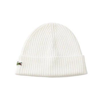 Зимова вовняна шапка унісекс у рубчик Lacoste ST98334 фото