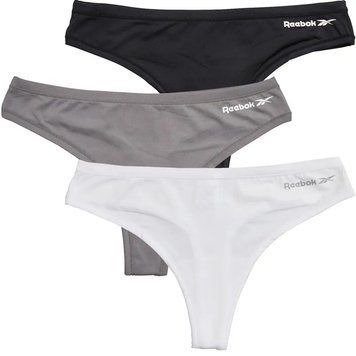 Жіноча нижня білизна Reebok Thong Agatha 3P - чорний/чистий сірий/білий ST80044 фото