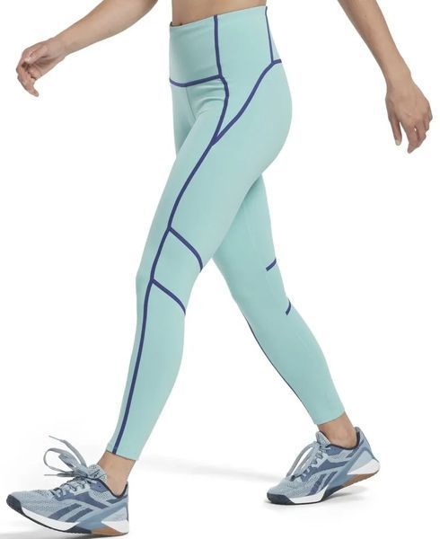 Женские леггинсы Reebok Les Mills Colorblock - полуклассический бирюзовый ST87031 фото