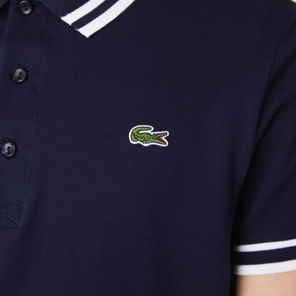 Мужская футболка-поло Lacoste Men's SPORT Roland Garros Edition Piqu&eacute; - темно-синий/белый/красный ST84063 фото