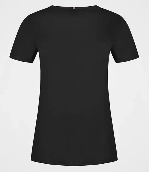 Жіноча футболка Le Coq Sportif ESS Tee SS Col V No.1 W - чорна ST85863 фото