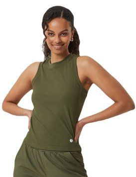 Женский топ Bj&ouml;rn Borg Ace Rib Tank Pocket - оливковая ночь ST95436 фото