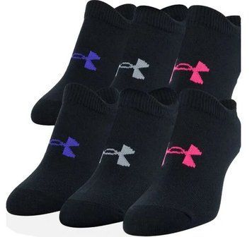 Комплект носков Under Armour Girls' Essentials No Show, 6 шт., черный/вишневый ST78954 фото