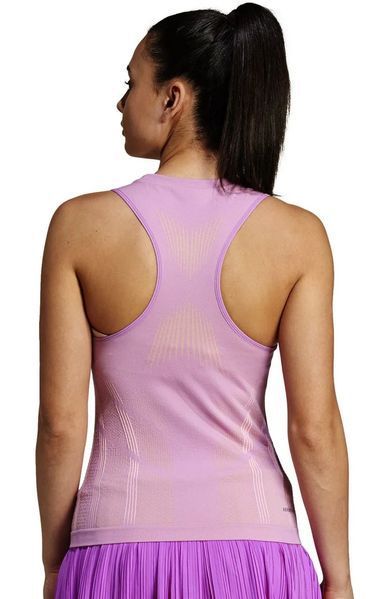 Жіноча безшовна безрукавка Adidas Tennis Pro Aeroready Y-Tank Top - улюблений фіолетовий/напівсвітлий/рожевий блискучий ST97684 фото