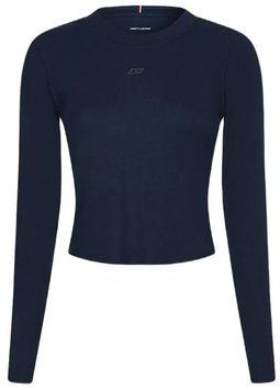 Жіноча футболка (з довгим рукавом) Tommy Hilfiger Slim Soft Modal Rob Cropped Tee - desert sky ST87457 фото