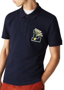 Чоловіче поло Lacoste Regular Fit L Badge Cotton Pique - темно-синє ST79501 фото