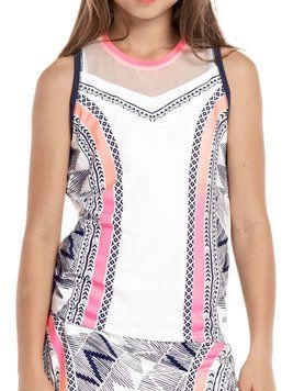 Футболка Lucky in Love Santa Fe Glow Tank для девочек - неоновый розовый ST87647 фото