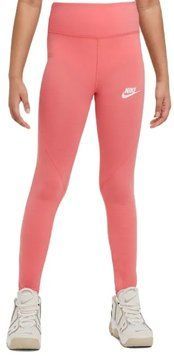Штани для дівчаток із завищеною талією Nike Kids Sportswear Favorites - морський корал/білий ST90771 фото
