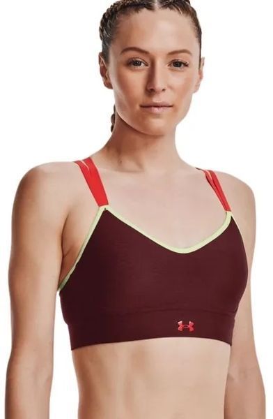 Under Armour Women's UA Infinity Low Strappy Sports Bra - каштановий червоний/фосфорно-зелений ST86553 фото