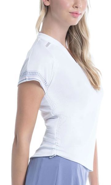 Lucky in Love Жіноча футболка All About Ikat Stripe Short Sleeve Top - біла ST92609 фото