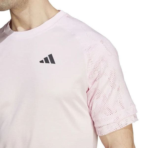 Мужская футболка Adidas Melbourne Ergo Tennis Heat.Rdy Reglan - прозрачный розовый ST89194 фото