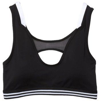 Спортивный женский бюстгальтер Lacoste Contrast Accents And Cut-Outs - черный/белый/черный ST81834 фото
