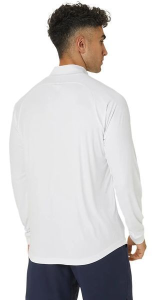 Чоловіча футболка (з довгим рукавом) Asics Men Court 1/2 Zip Long Sleeve Top - brilliant white/brilliant white ST95150 фото