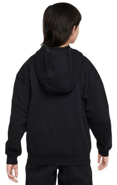 Крупногабаритная толстовка с молнией во всю длину Nike Sportswear Club Fleece для девочек &mdash; черно-белая ST93480 фото