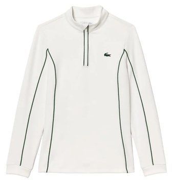 Толстовка Lacoste Slim Fit Quarter-Zip - біло-зелена ST97158 фото