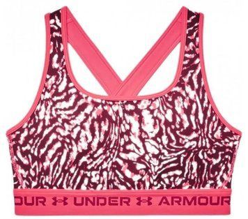 Жіночий спортивний бюстгальтер Under Armour Mid Crossback з принтом - пента рожева/чорна троянда ST84394 фото