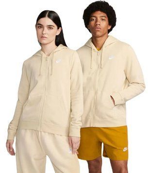 Жіноча толстовка Nike Sportswear Club Fleece Full Zip - sanddrift/білий ST92394 фото
