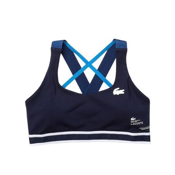 Спортивний жіночий бюстгальтер Lacoste SPORT Criss-Crossing Straps - темно-синій/синій ST81539 фото