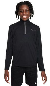 Футболка Nike Boys Dri-Fit Poly+ на молнии 1/4 &mdash; черный/серебристый со светоотражающим эффектом ST93556 фото