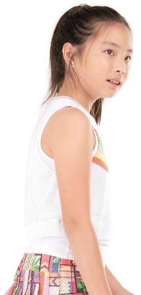 Футболка Lucky in Love Girls Palm Island Coco Chevron - белая ST95115 фото