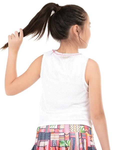 Футболка Lucky in Love Girls Palm Island Coco Chevron - белая ST95115 фото