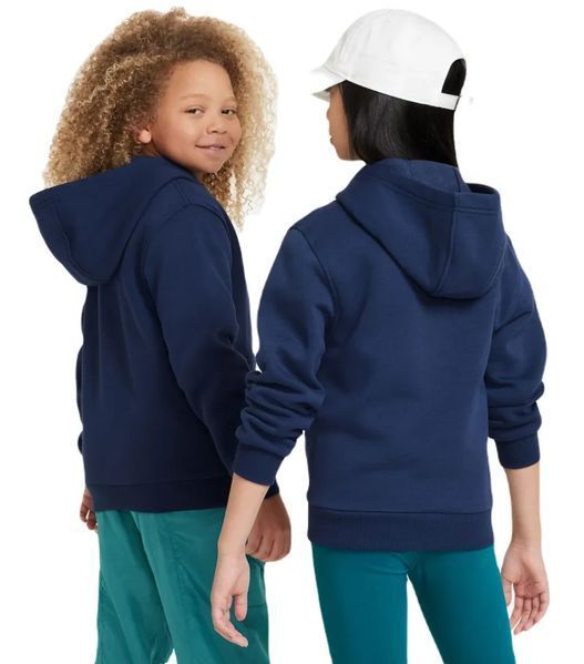 Флисовая толстовка для девочек с молнией во всю длину Nike Kids Club &mdash; темно-синий/белый ST92468 фото