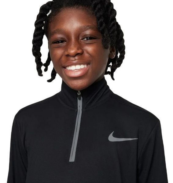 Футболка Nike Boys Dri-Fit Poly+ на молнии 1/4 &mdash; черный/серебристый со светоотражающим эффектом ST93556 фото